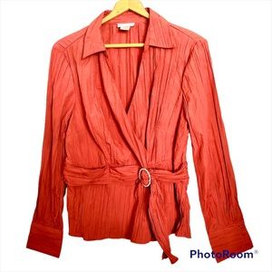 FRED DAVID Rust Burnt Orange PLUS Size Blouse Top